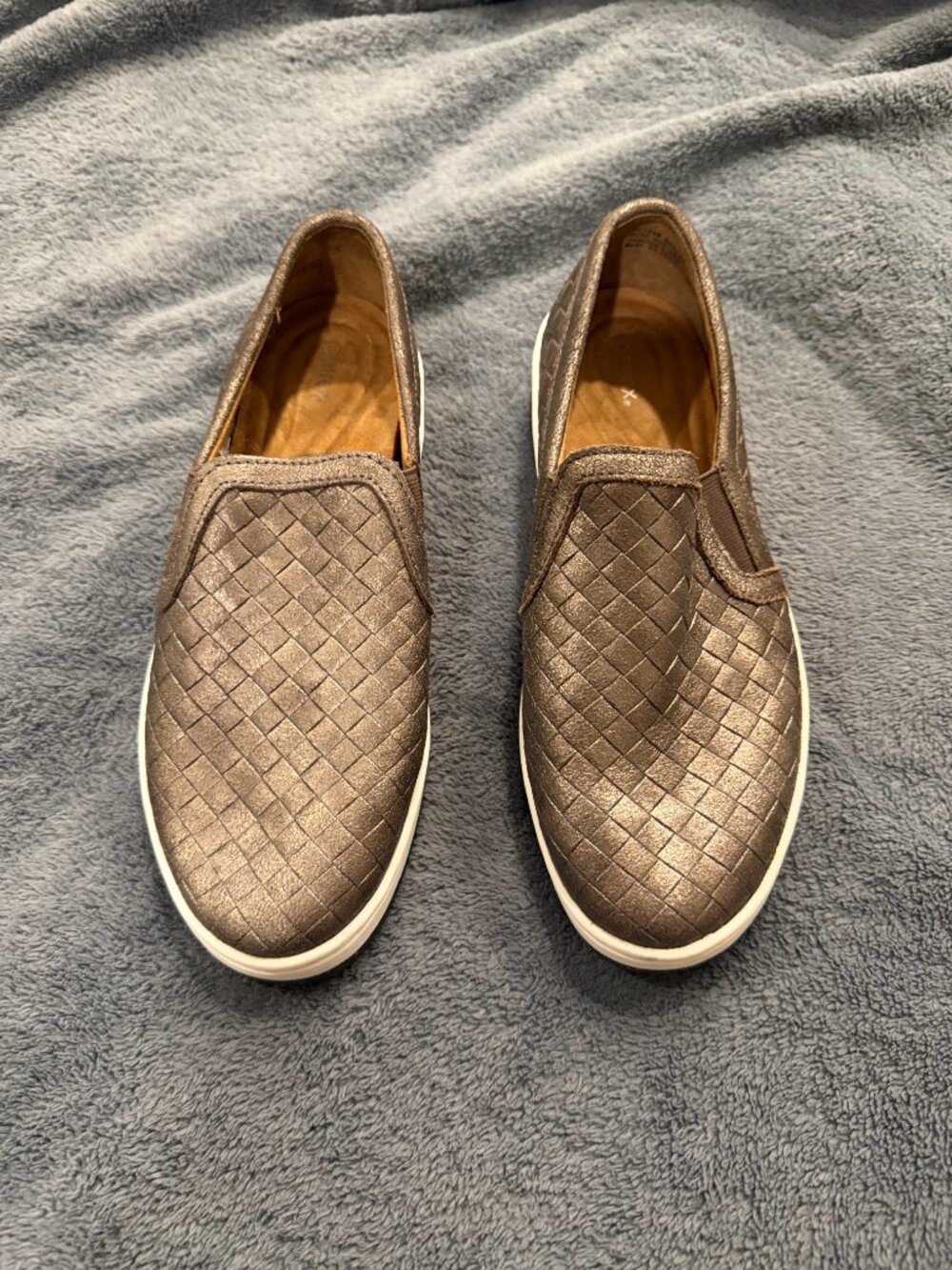 Aetrex Kenzie Rose Gold Woven Leather Slip On Sneakers 7 Comfort ✨ - Picture 2 of 12